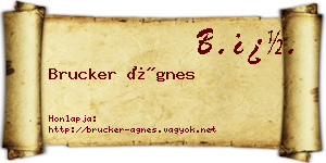 Brucker Ágnes névjegykártya